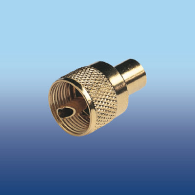 Gold Plated PL-259-Male Connector, Twist On for RG58/U Cable